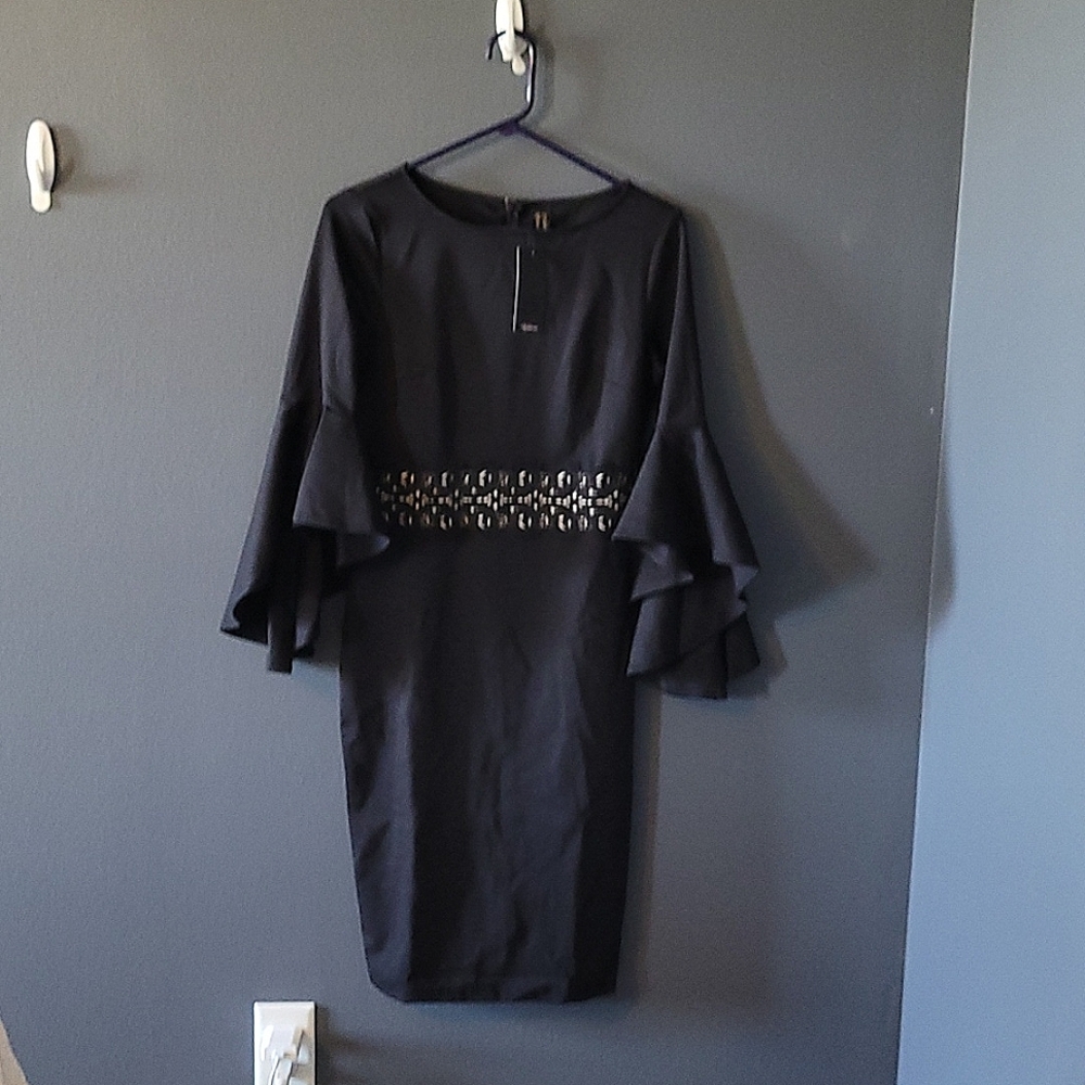Bell Sleeve Black Dress